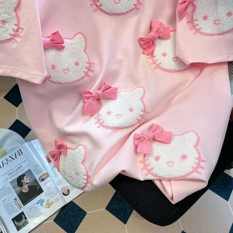 Pink Bow Kawaii T-Shirt Short Sleeve