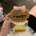 Pink Bow Dog Silicone Phone Case