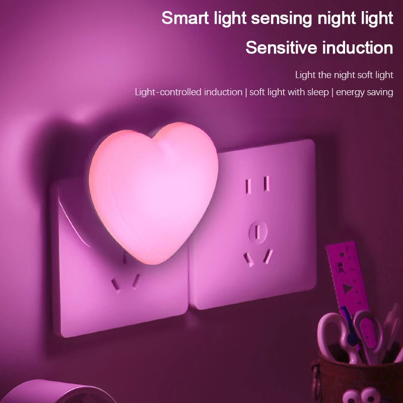 Heart LED Lamp Energy Saving Plug Night Light