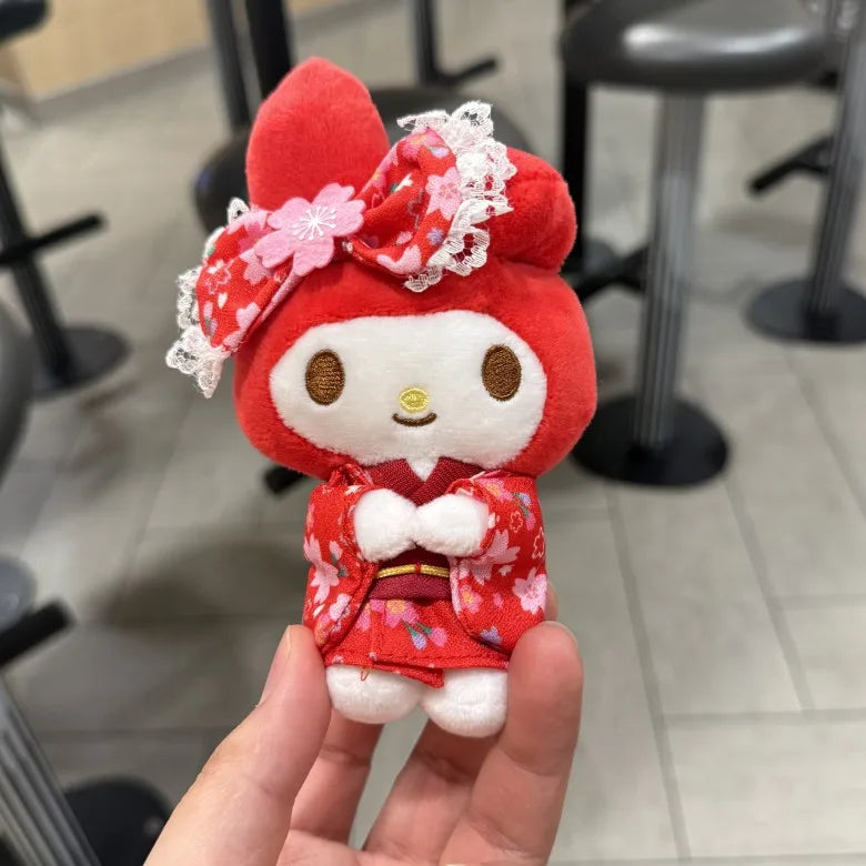 Cute Sakura Kimono Plush Pendant Keychain