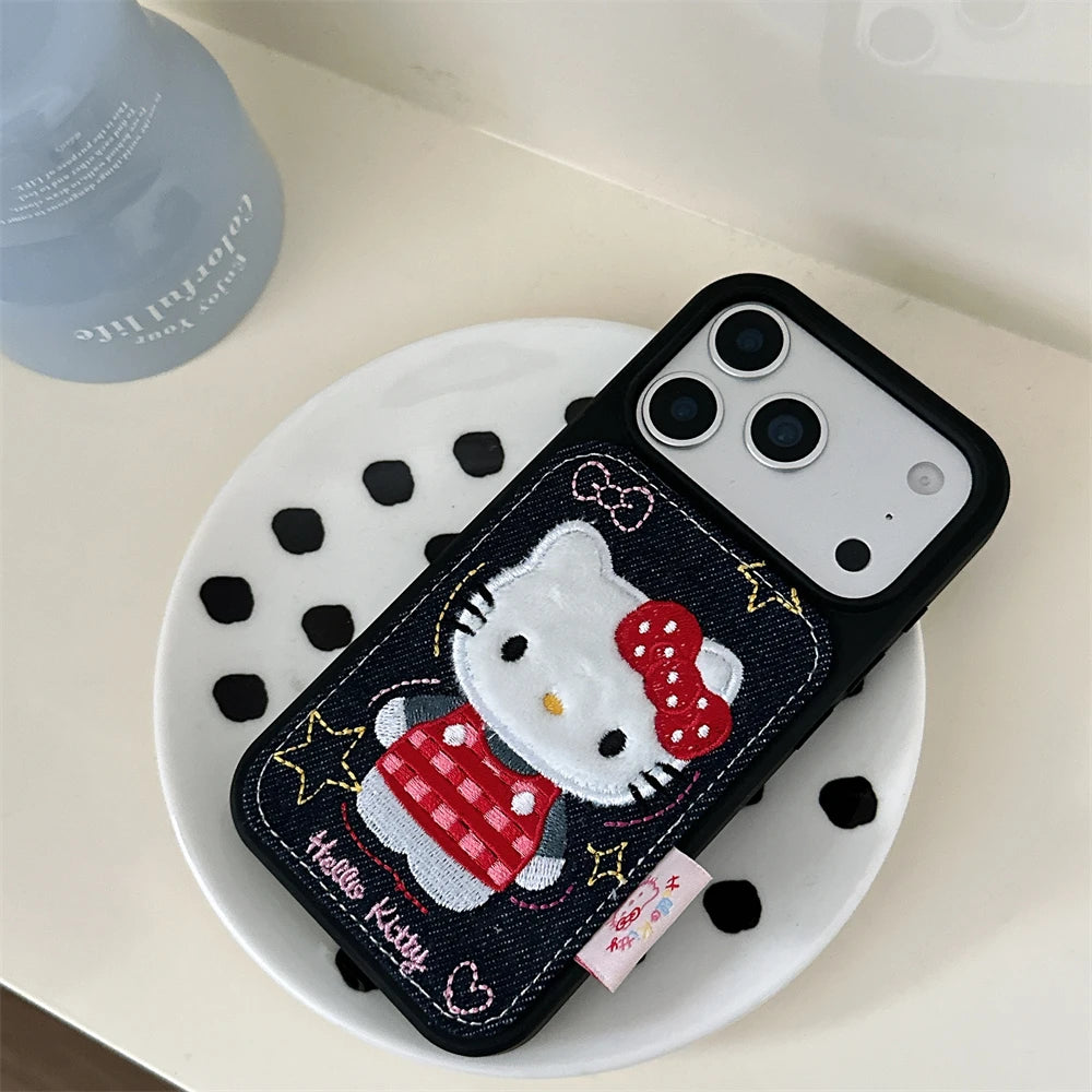 Denim Kawaii Cat Phone Case