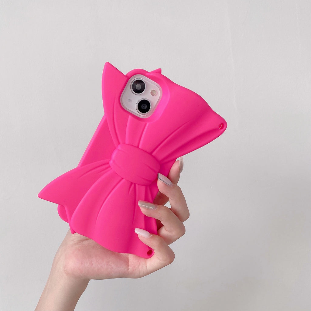 Pink Bow 3D Cute Soft Silicone Phone Case