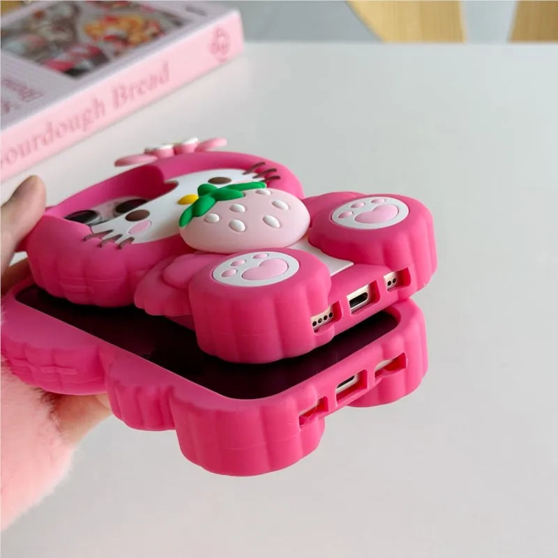 Pink Strawberry Cat Phone Case