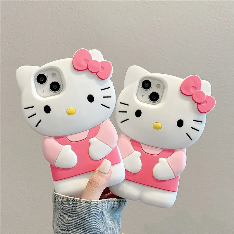 Silicone Pink Bow Phone Case