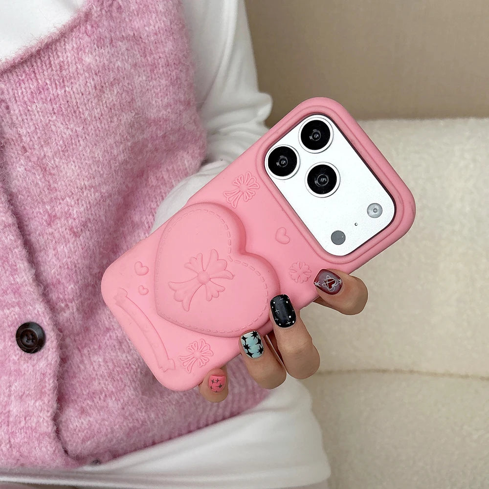 Pink Heart Love Cross Phone Case