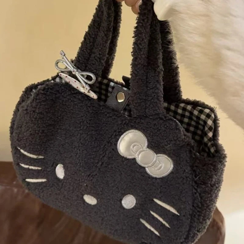 Kawaii Black Fuzzy Bag