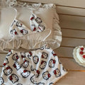 Pink & White Pajama Shorts Set