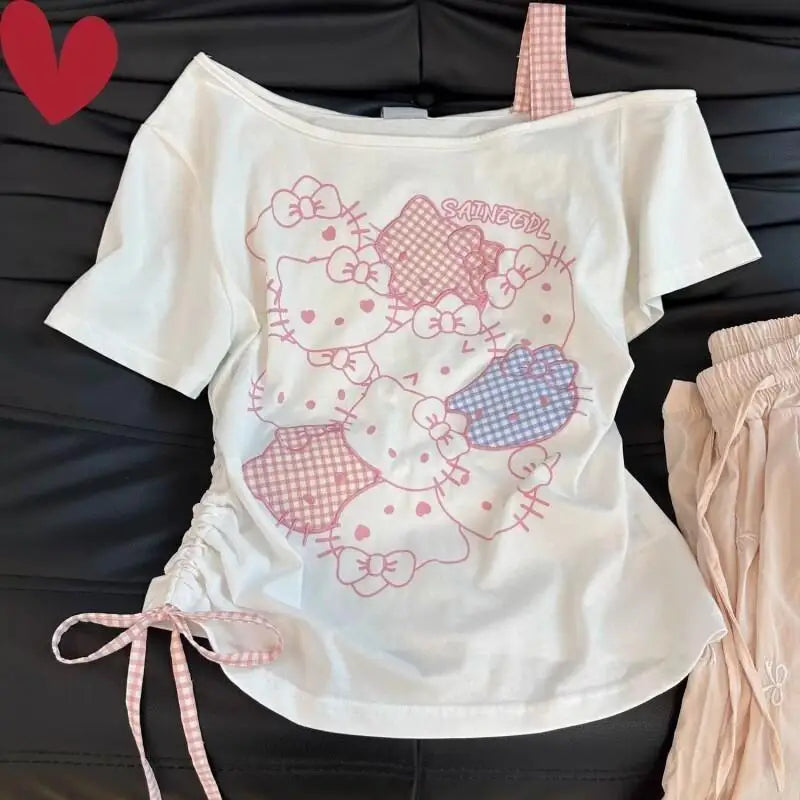 T Shirt Cotton Blend For Girls Kids Tops