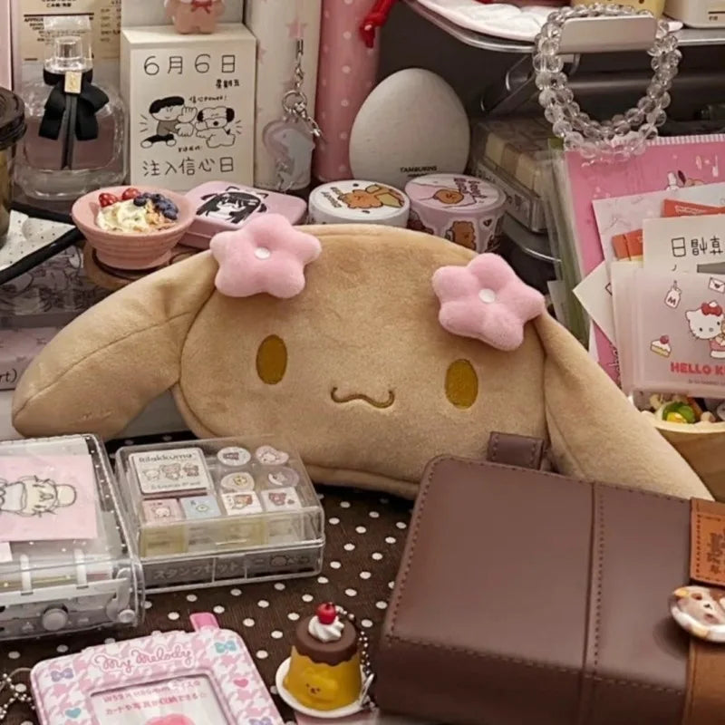 Mocha Brown Plush Storage Makeup Bag