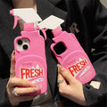 Fresh Pink Bottle 3D Cute Soft Silicone Phone Case