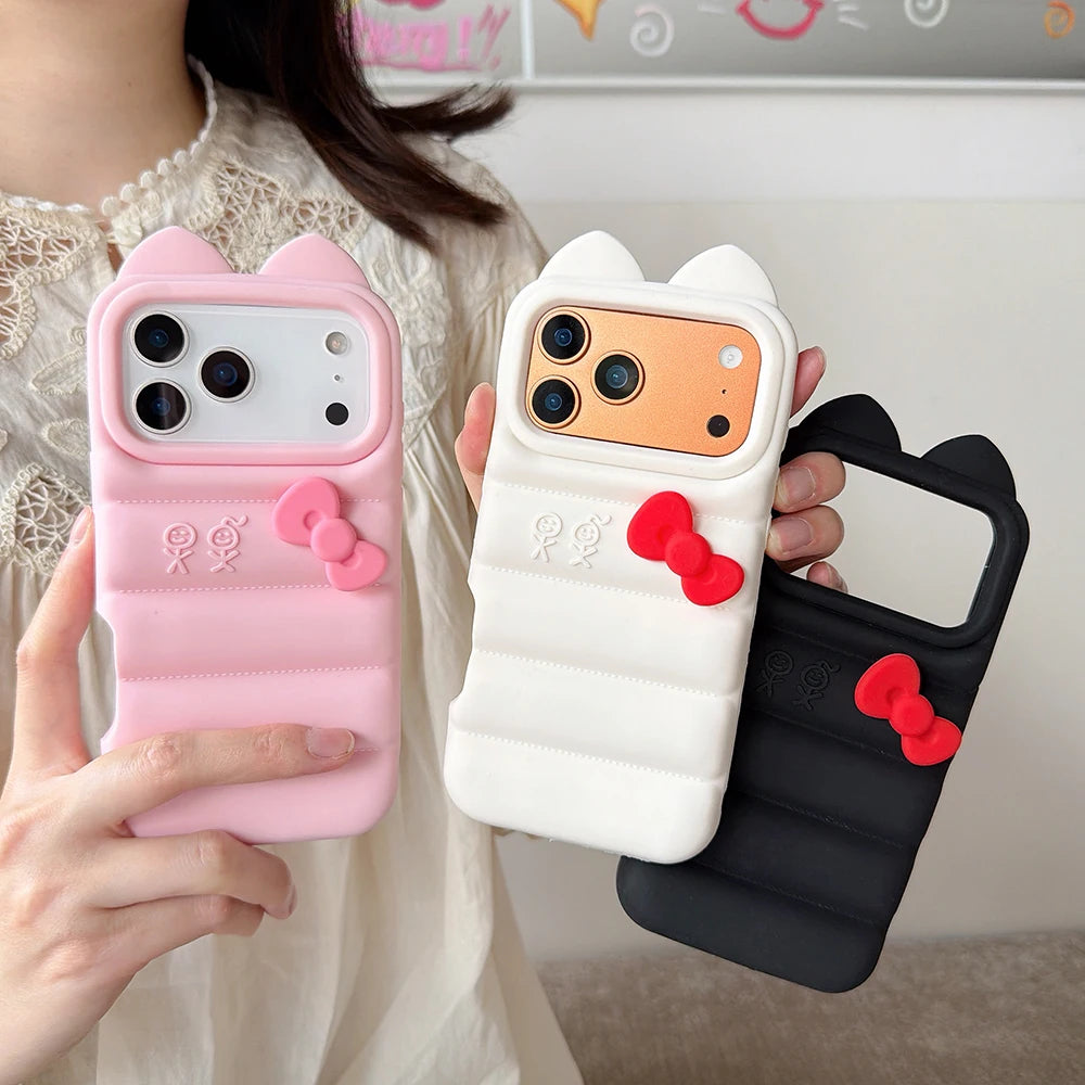 Kawaii Bow 3D Soft Silicone Phone Case