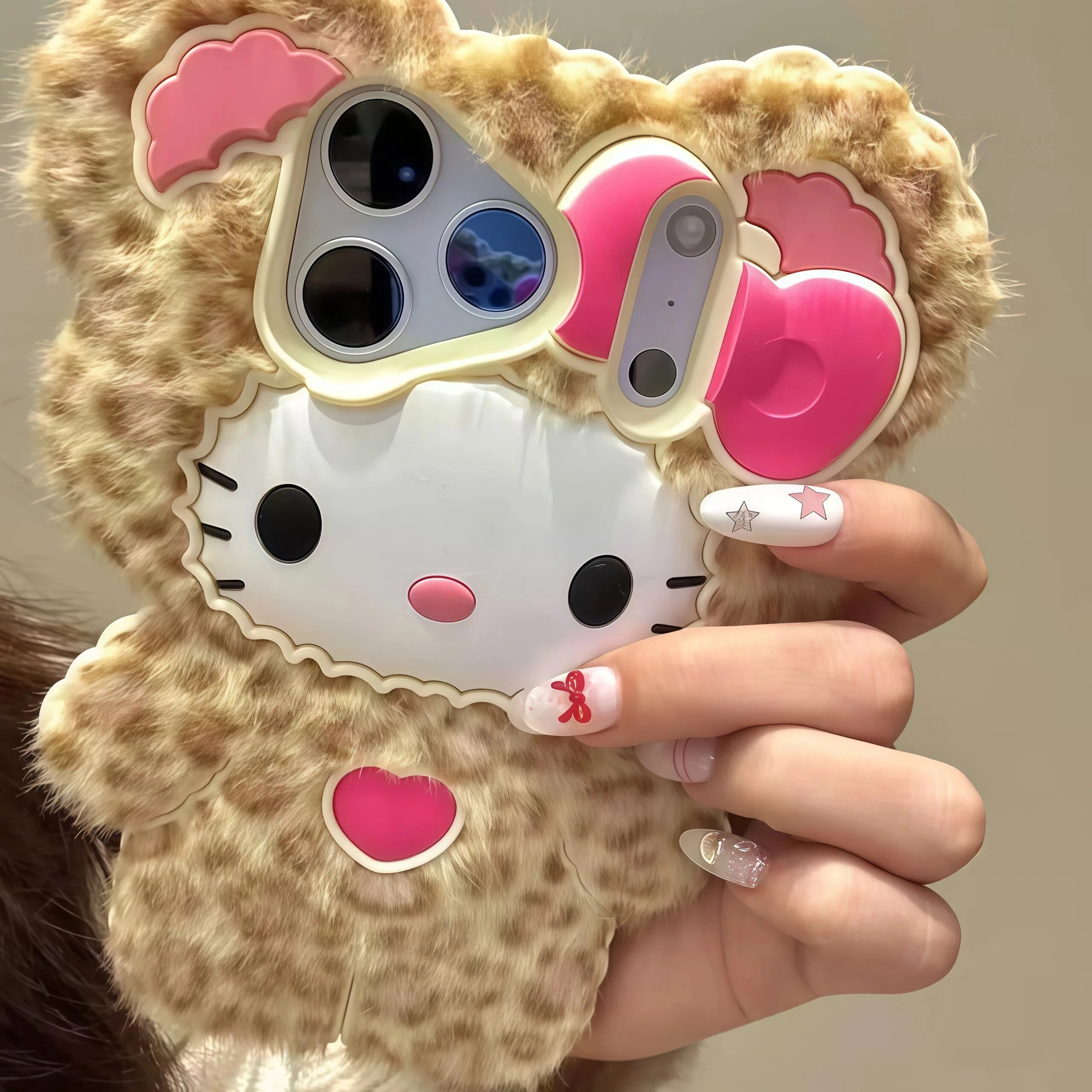 Fluffy Leopard Print Phone Case
