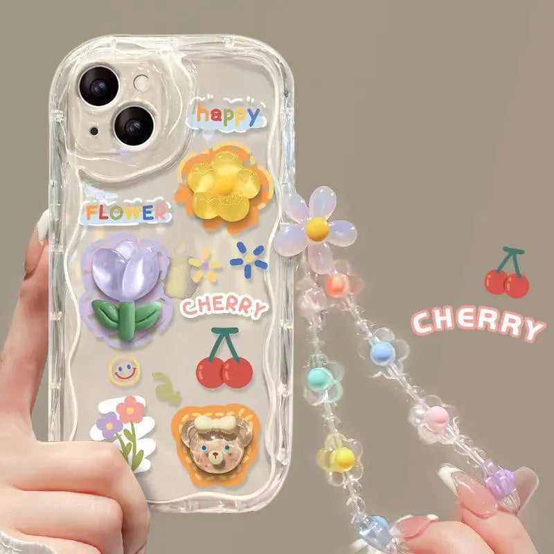 3D Cartoon Cute Flower Phone Case