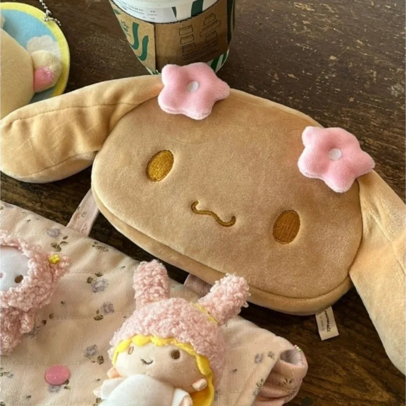 Mocha Brown Plush Storage Makeup Bag