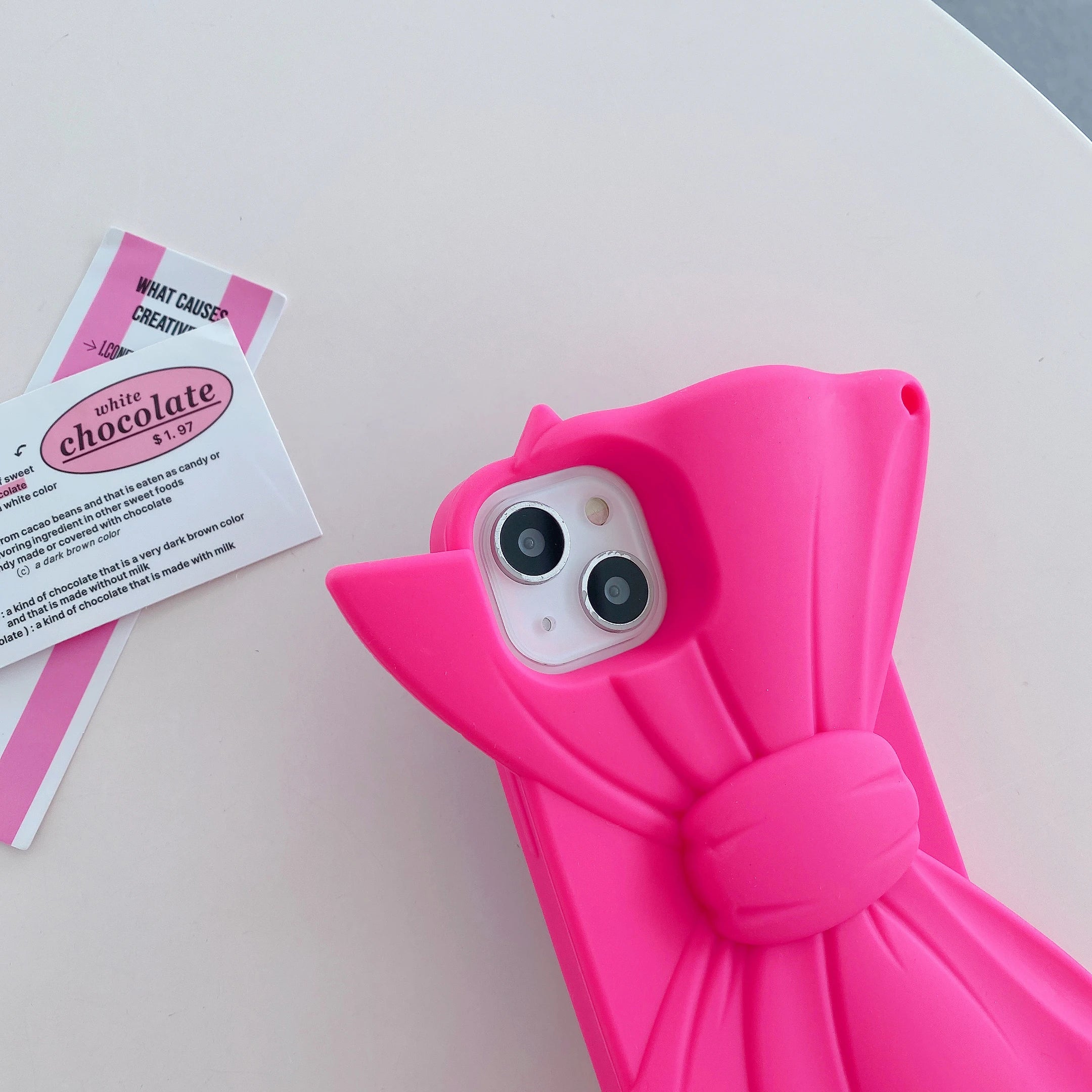 Pink Bow 3D Cute Soft Silicone Phone Case