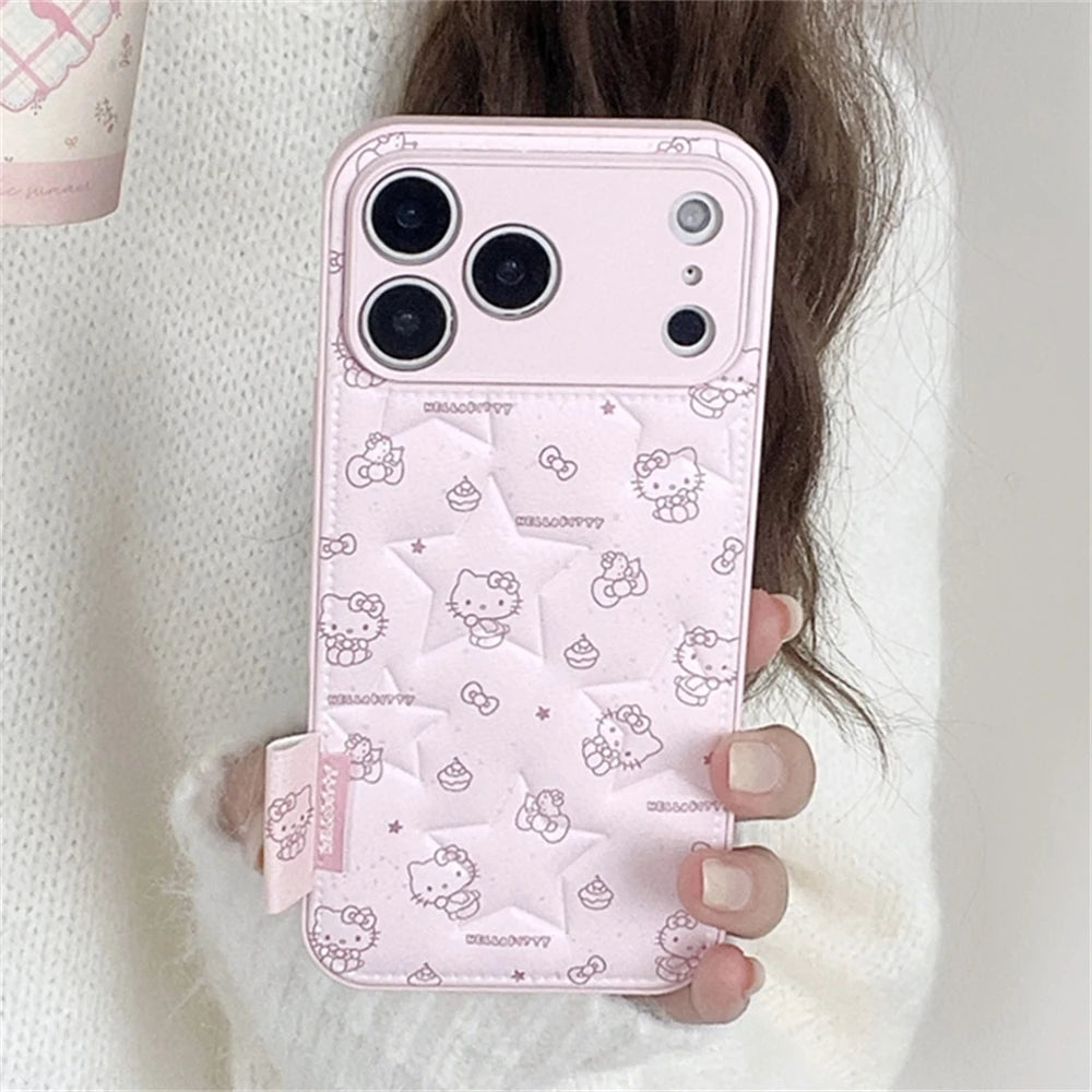 Cute Pink 3D Leather Phone Case