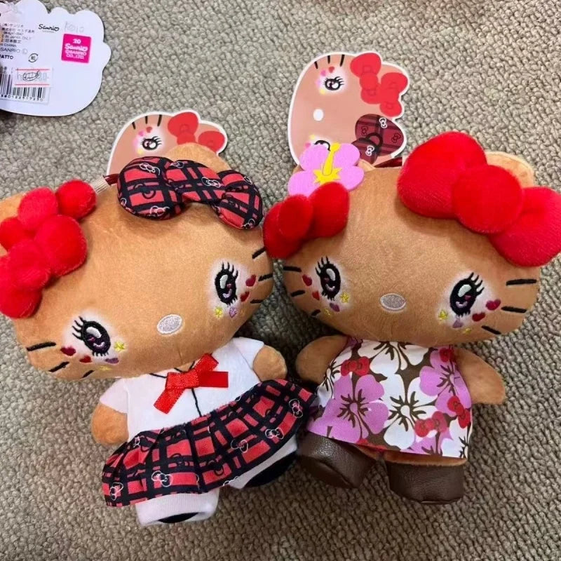 Shibuya Gal Floral Uniform Sunburned Plush Doll Pendant Keychain Bag Charm