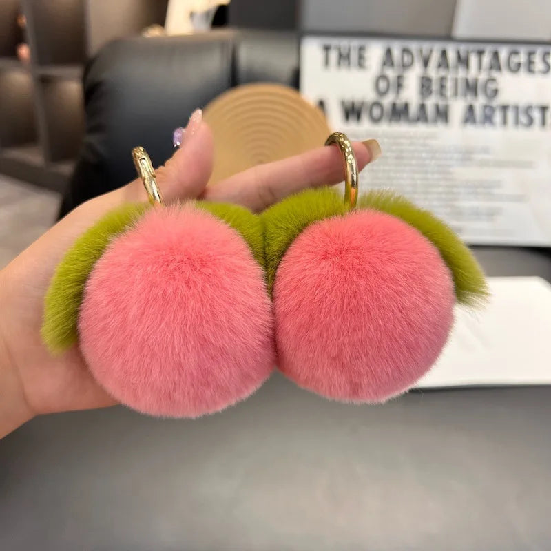 Fluffy Fruit Keychain