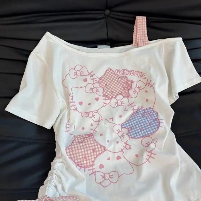 T Shirt Cotton Blend For Girls Kids Tops