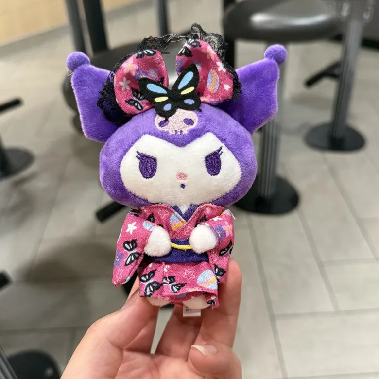 Cute Sakura Kimono Plush Pendant Keychain