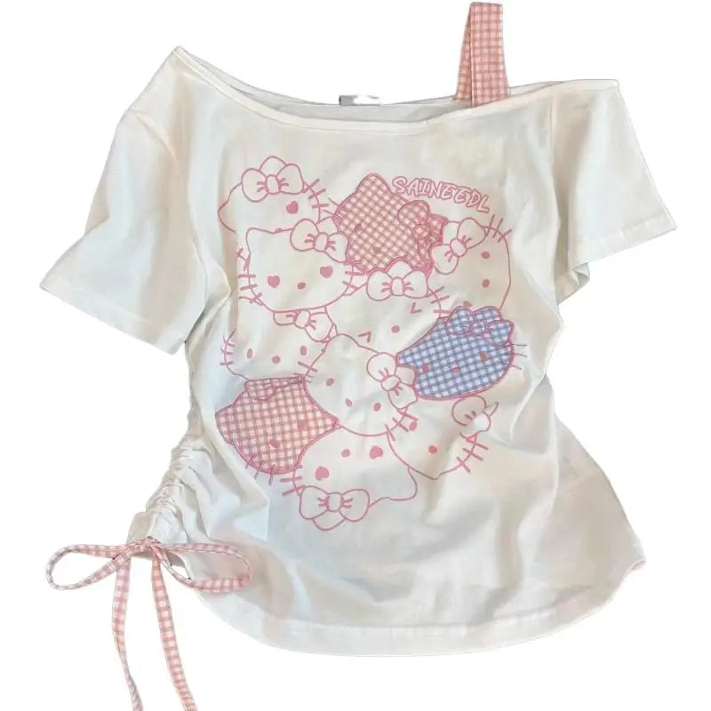 T Shirt Cotton Blend For Girls Kids Tops
