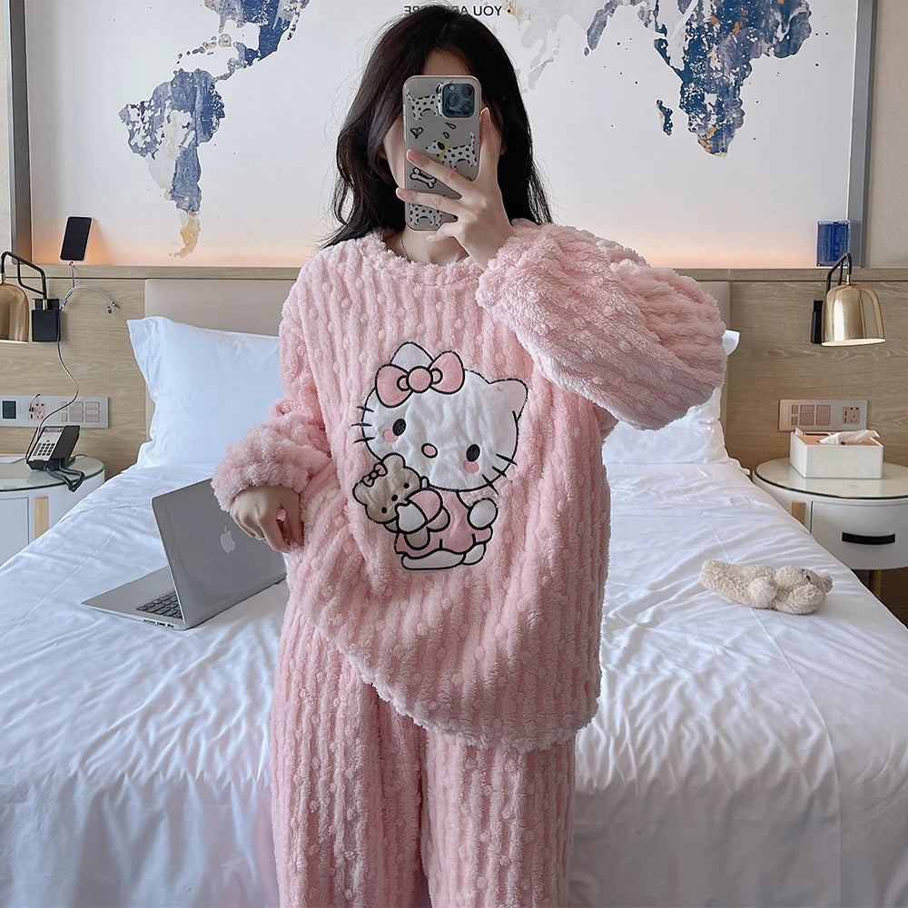 Pink Plush Pajama Set