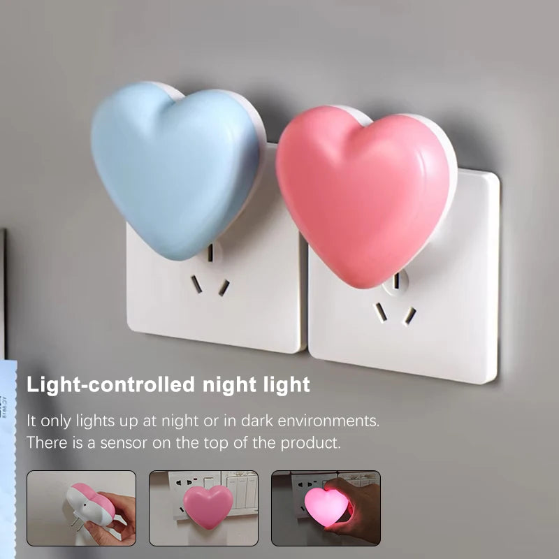 Heart LED Lamp Energy Saving Plug Night Light