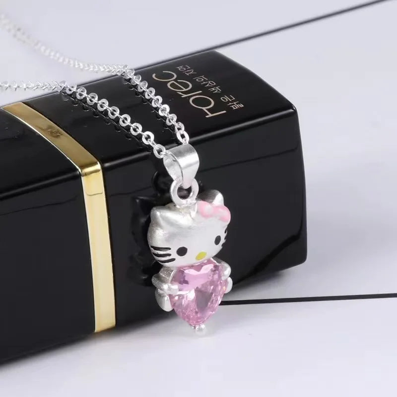 Kawaii Pink Crystal Necklace