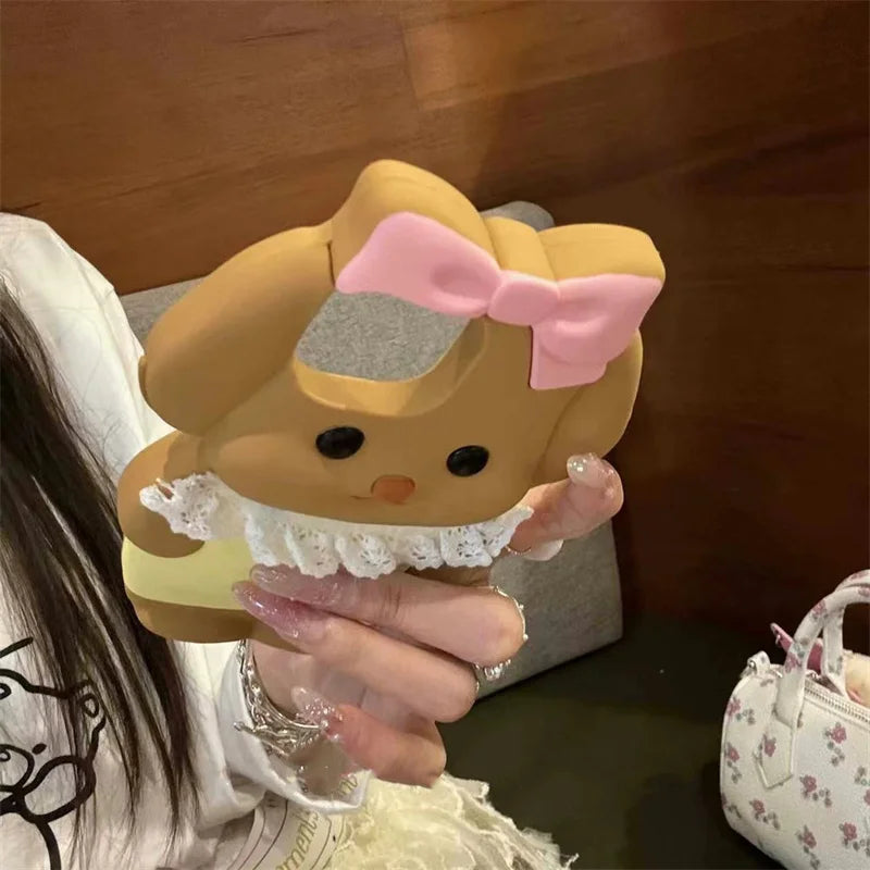 Pink Bow Dog Silicone Phone Case