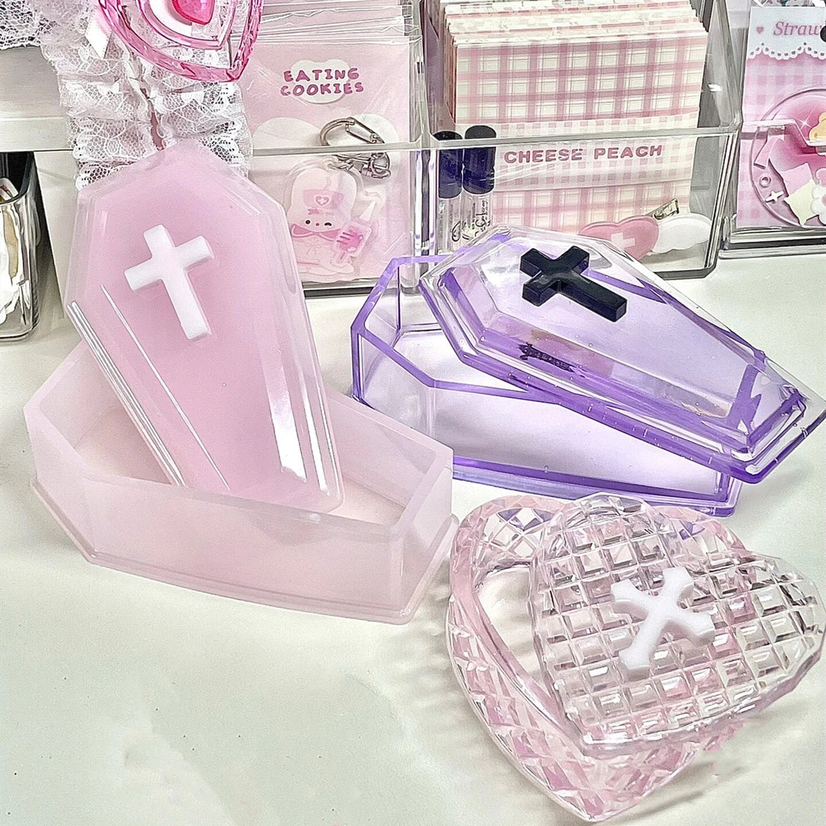 Cross Coffin Decoration Jewelry Storage Box