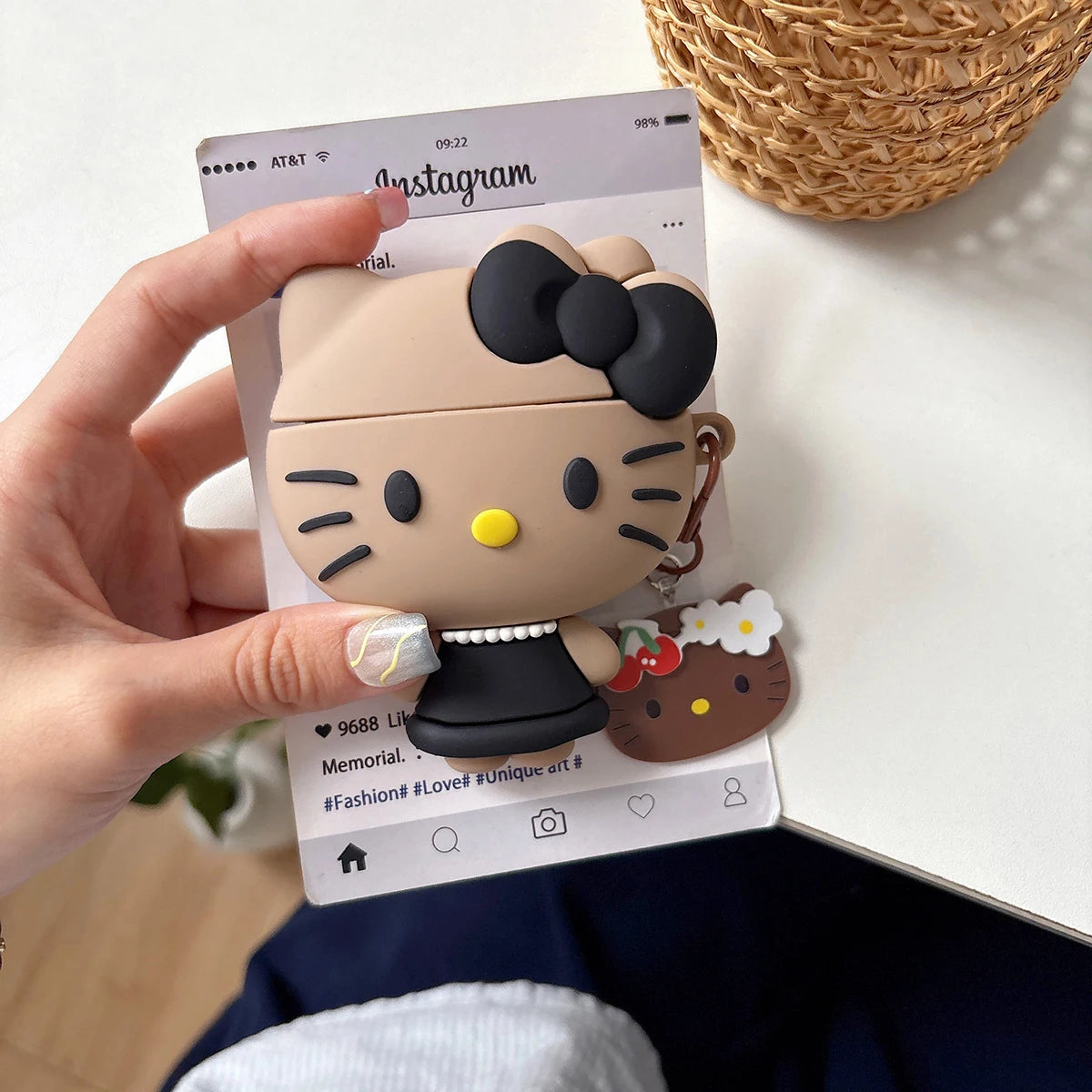 Y2K Black Dress Airpods Case