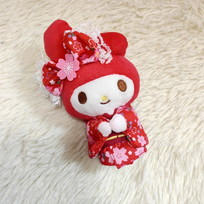 Cute Sakura Kimono Plush Pendant Keychain