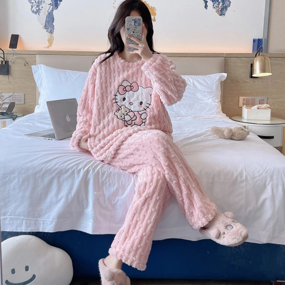 Pink Plush Pajama Set
