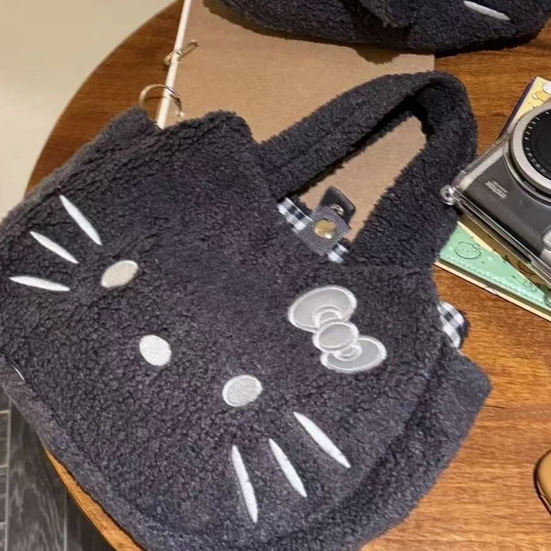 Kawaii Black Fuzzy Bag