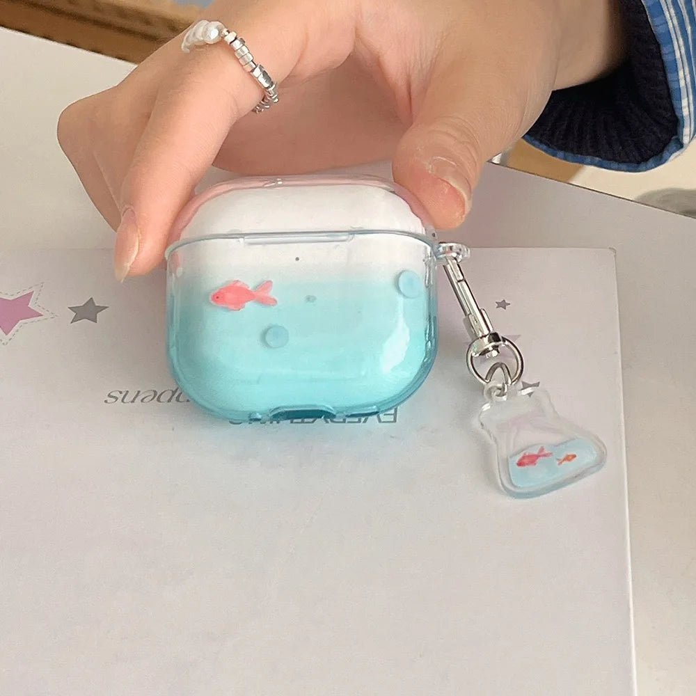 Goldfish Transparent Gradient Airpods Case