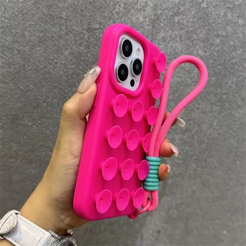 Suction Cup With Wrist Strap Shockproof Cover Phone Case