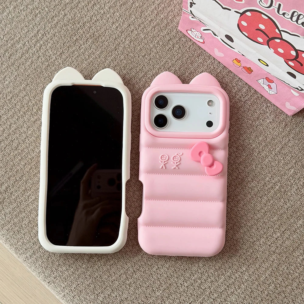 Kawaii Bow 3D Soft Silicone Phone Case