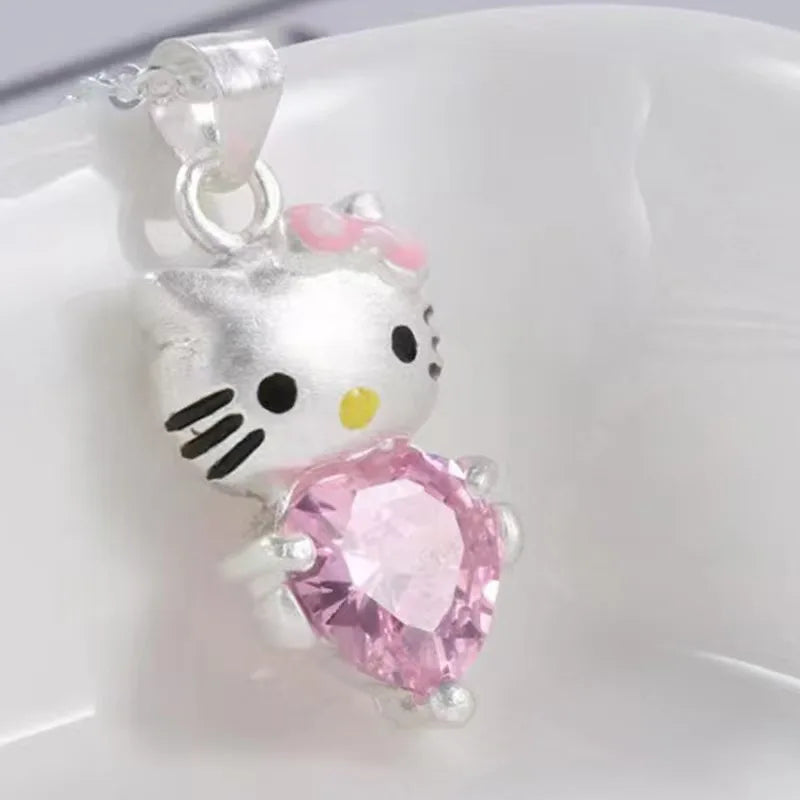 Kawaii Pink Crystal Necklace