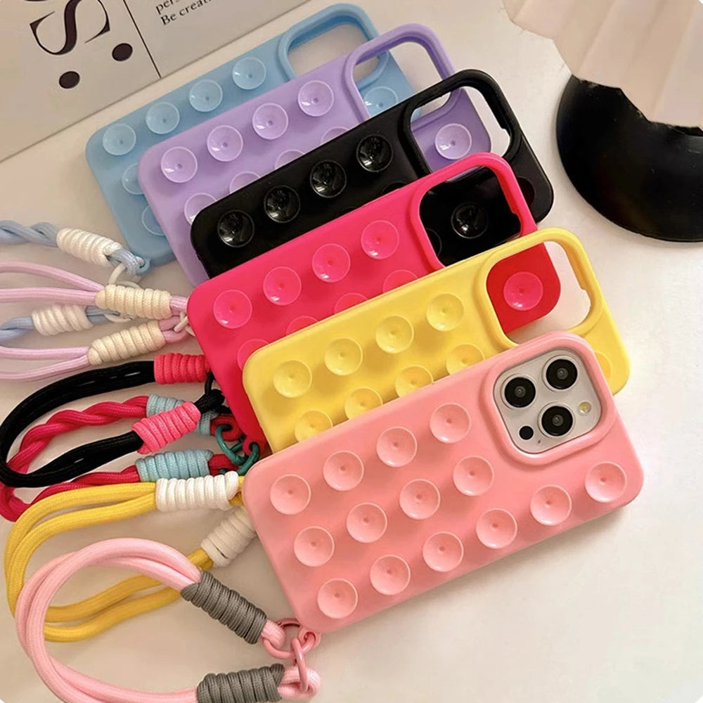 Suction Cup With Wrist Strap Shockproof Cover Phone Case