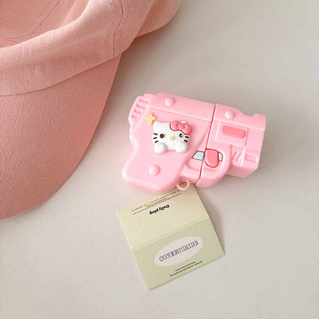 Pink Silicone Soft Gun Airpods Case