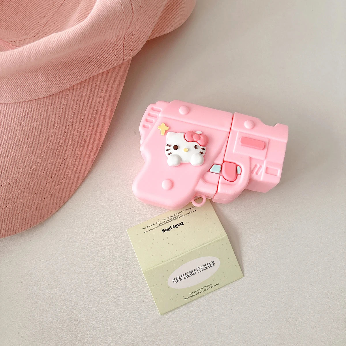 Pink Silicone Soft Gun Airpods Case
