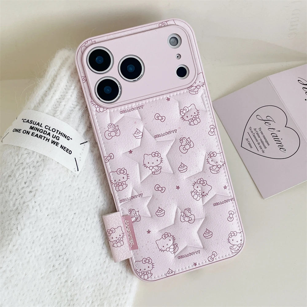 Cute Pink 3D Leather Phone Case
