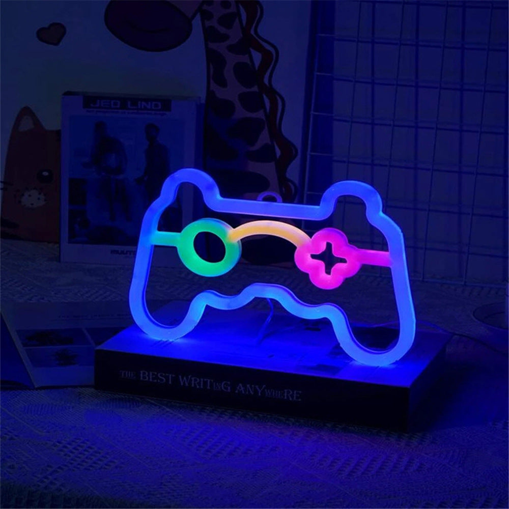 Neon Light Battery Box Game Handle Atmosphere Indoor Decorative Light Led
